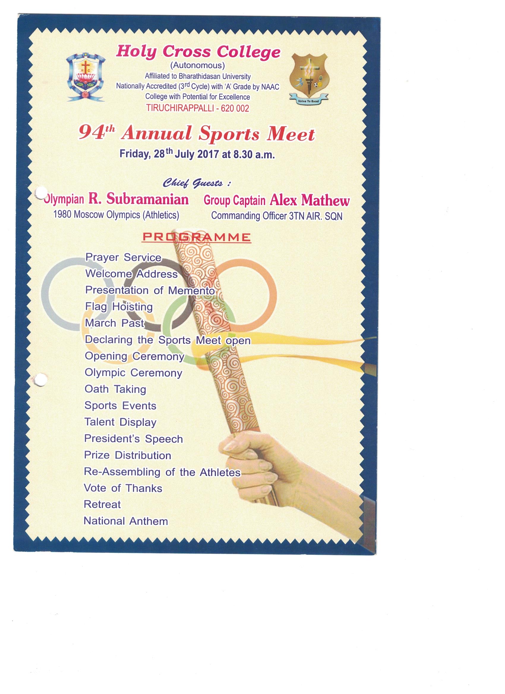 94th Sports Days Invite